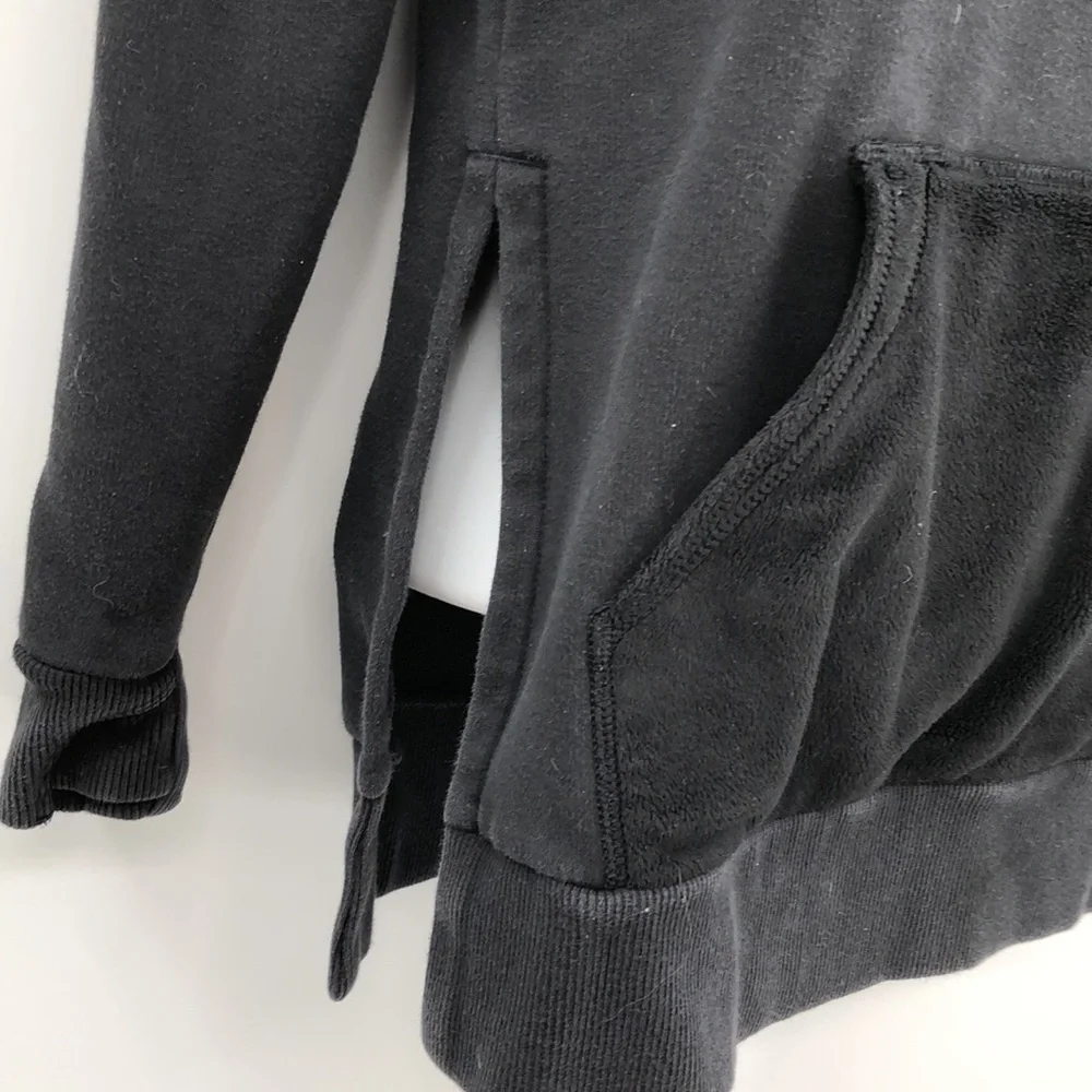 Athleta Girl Pullover Hooded Fleece Lined Sweatshirt Size L/12 Split BottomTunic